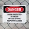 Signmission Room Protected By Fm200 In Case Of Fire Danger Sign, Plastic, 10in W x 7in L, 2PK OS-2PACK-DS-P-710-L-2271 - alternate 4